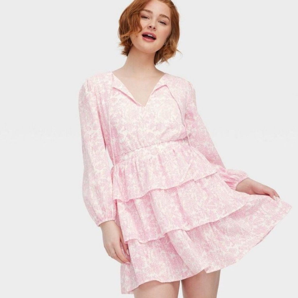 Sketched Floral Tiered Pink Roller Rabbit X Target Dress